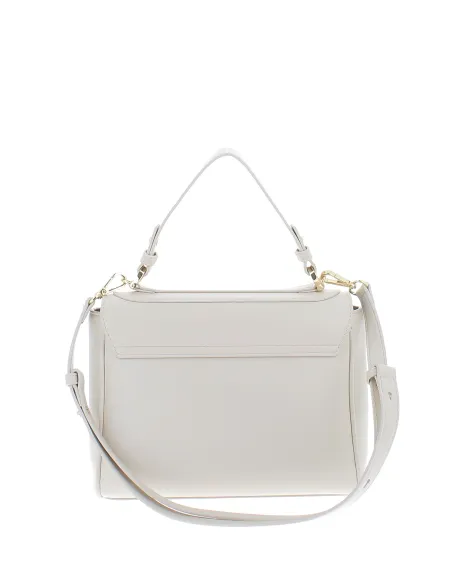 Borsa un manico con pattina Love Moschino avorio