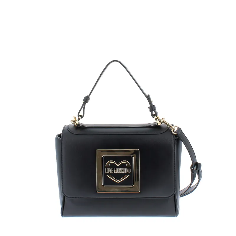 Borsa un manico con pattina Love Moschino nera