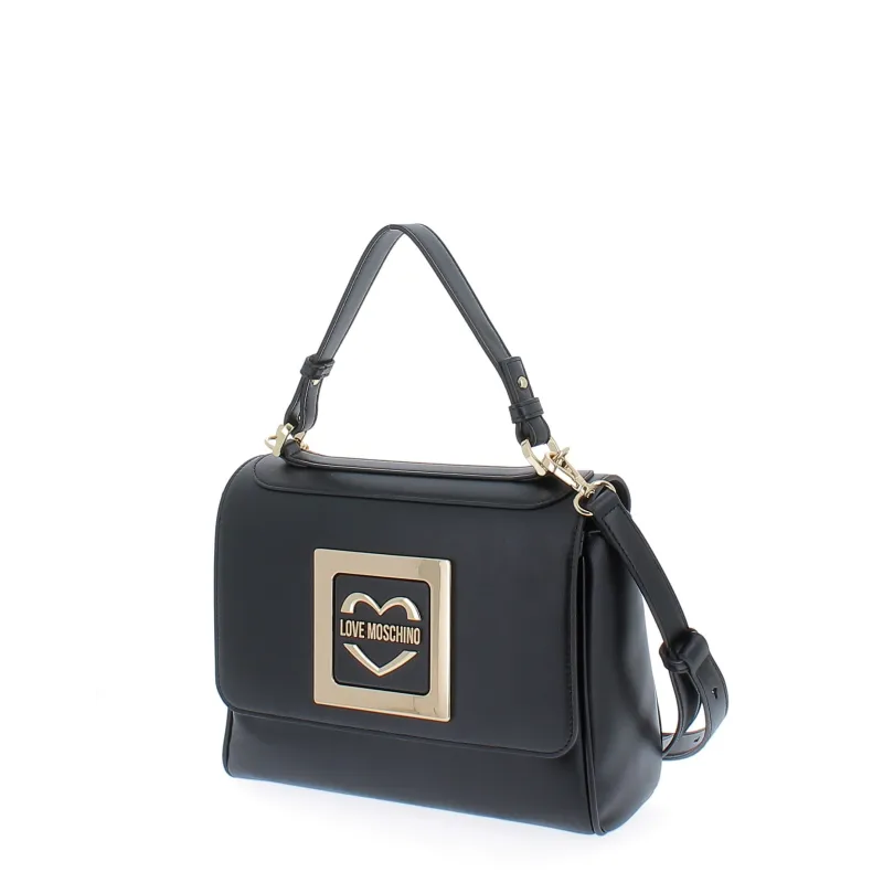 Borsa un manico con pattina Love Moschino nera 2
