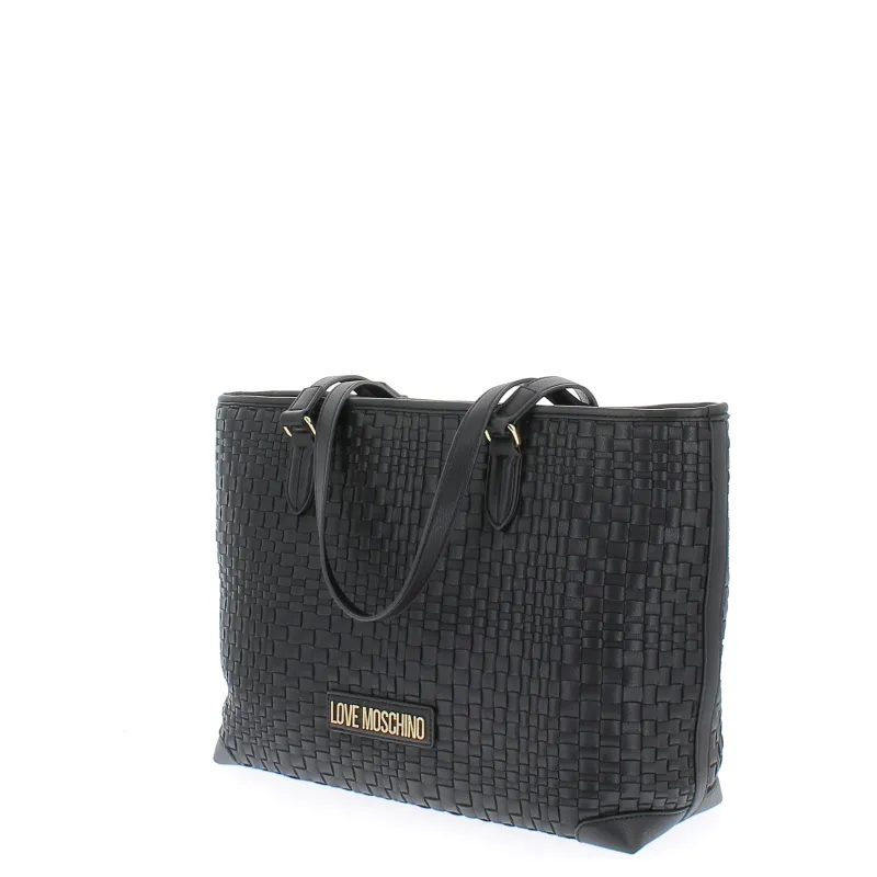 Love Moschino woven shopping bag, black 2