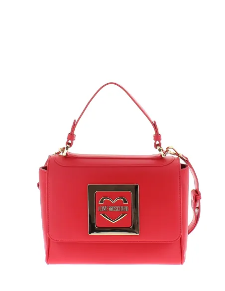 Love Moschino women's bag with one handle and removable shoulder strap, red