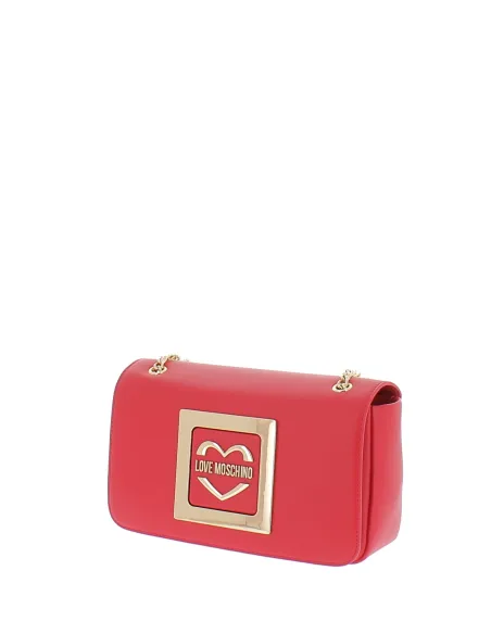 Love Moschino Clutch bag with sliding chain shoulder strap, red
