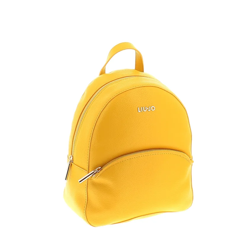 Liu Jo women's backpack with front zipped pocket, yellow 2