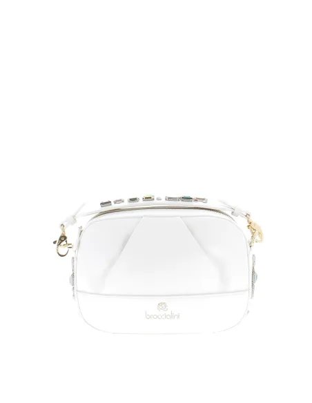 Braccialini Stones Small women's bag with handle and removable shoulder strap, white