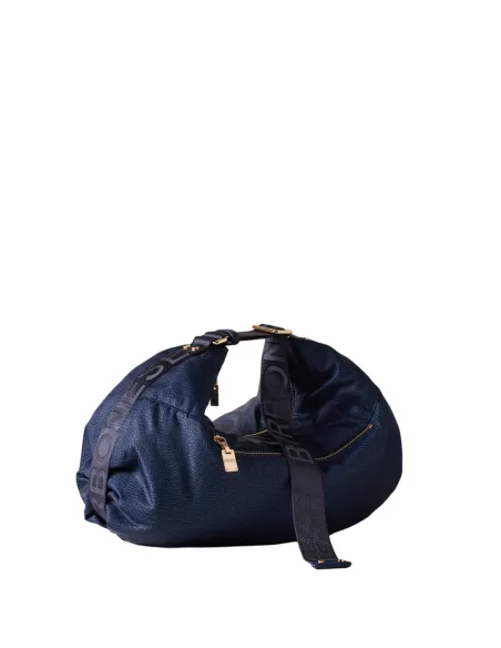 Borbonese Recycled fabric shoulder bag Blue, blue