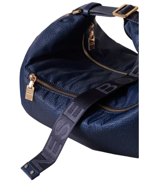 Borbonese Umhängetasche aus recyceltem Stoff, Blau