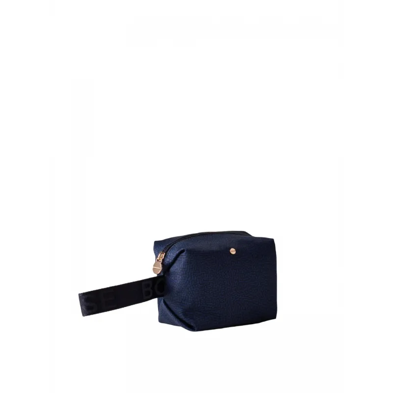 Borbonese Kosmetiktasche mit Seitengriff blau 2