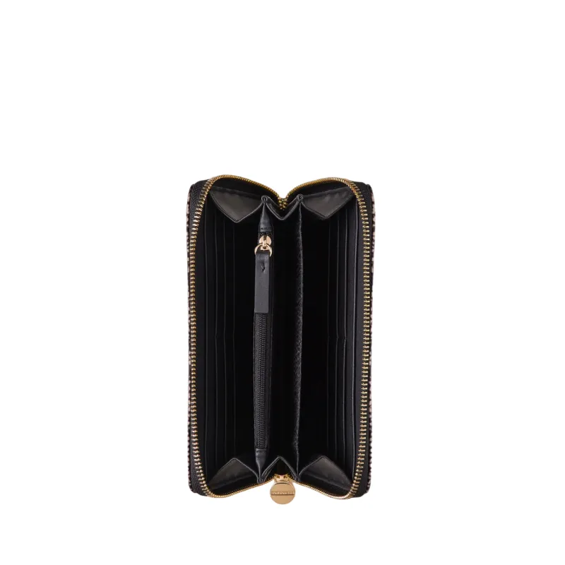 Portafogli Large con zip Borbonese OP Naturale-Nero 2