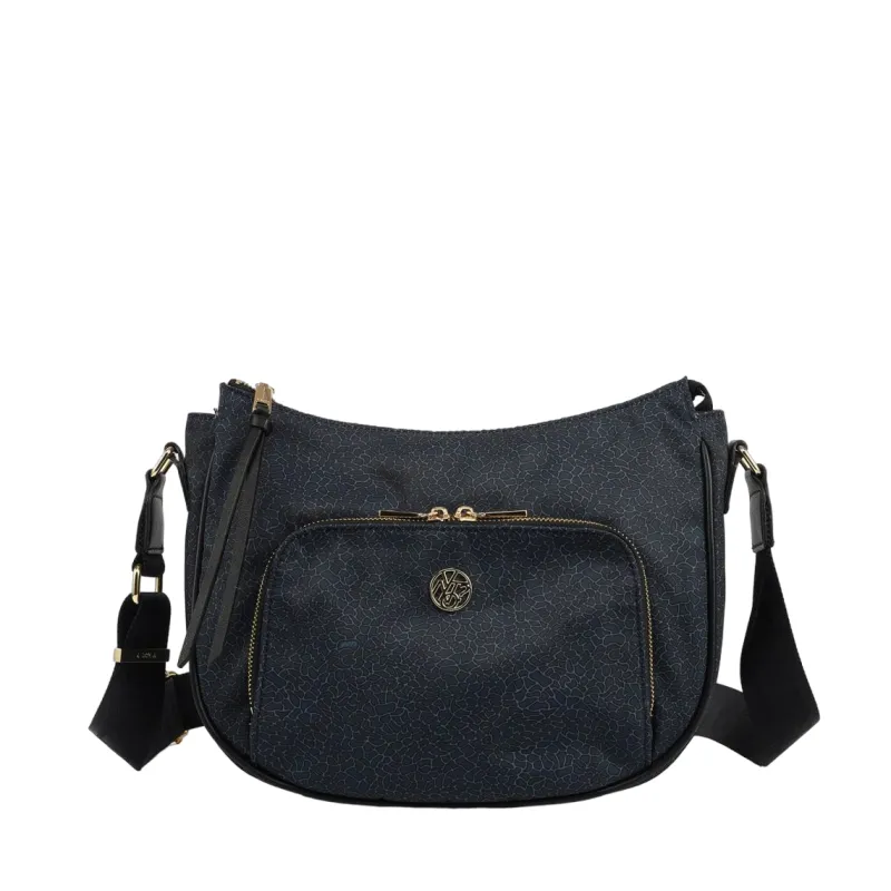 Borsa donna a tracolla con tasca frontale Ynot Cloud, nera