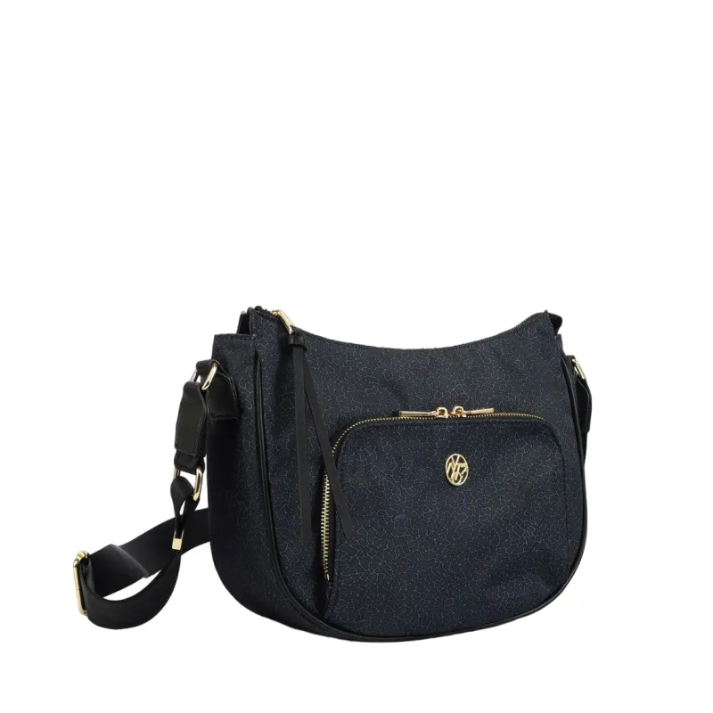 Ynot women's shoulder bag with front pocket, black 2