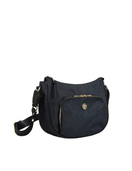 Borsa donna a tracolla con tasca frontale Ynot Cloud, nera