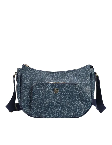 Borsa a tracolla con tasca esterna Ynot Lux, blue