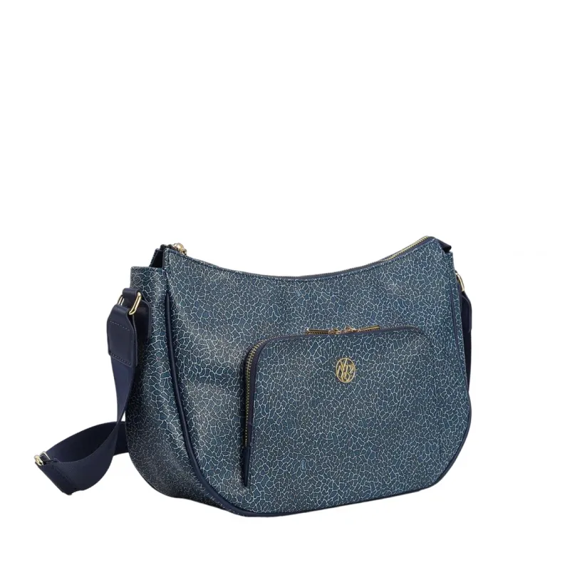 Borsa a tracolla con tasca esterna Ynot Lux, blue 2