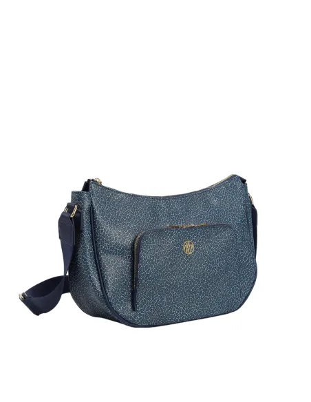 Borsa a tracolla con tasca esterna Ynot Lux, blue