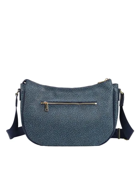 Ynot Lux Damen Umhängetasche mit Fronttasche, blau