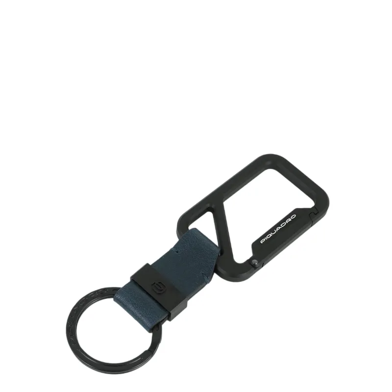 Piquadro Harper Key Ring with Snap Hook, blue