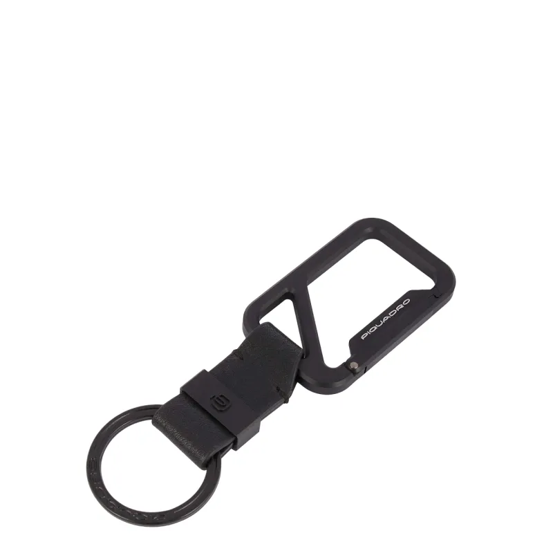 Piquadro Harper Key Ring with Snap Hook black