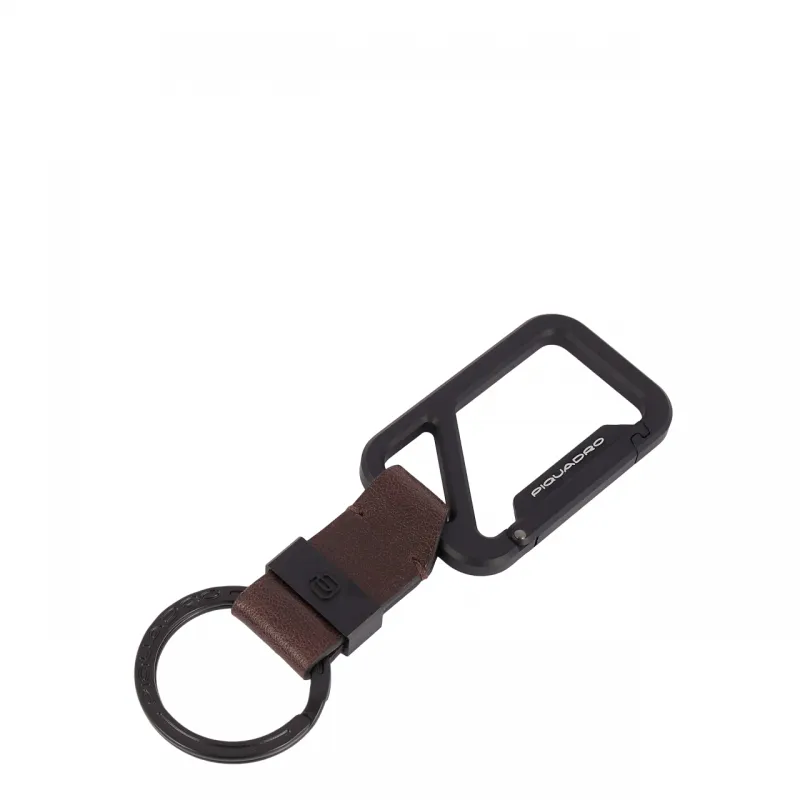 Piquadro Harper Key Ring with Snap Hook dark brown