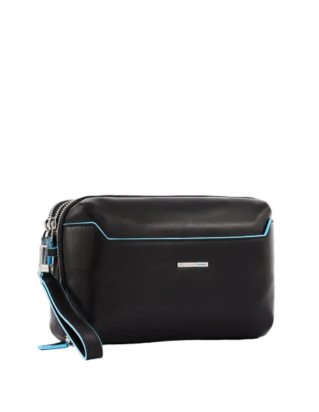 Piquadro Clutch bag with three compartments with zip fastening, black
