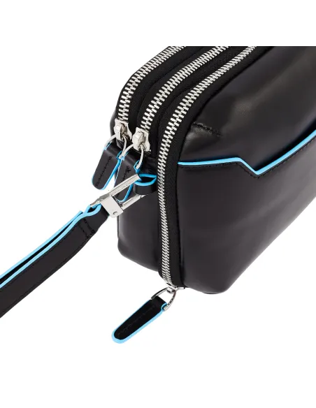 Piquadro Clutch bag with three compartments with zip fastening, black