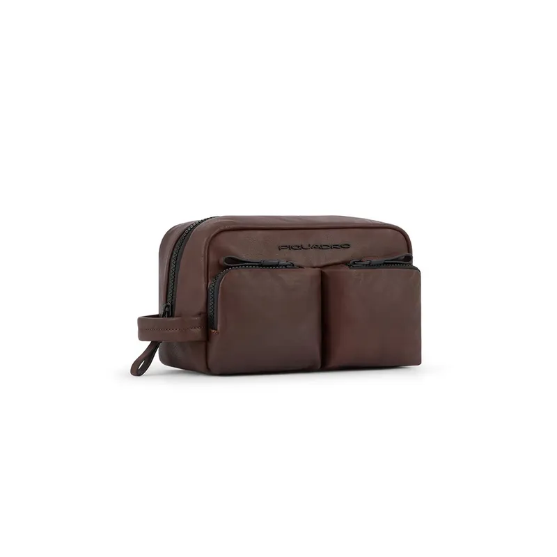 Necessaire da viaggio in pelle Piquadro Harper, marrone 2
