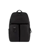 Leather Computer backpack with three compartments Harper
