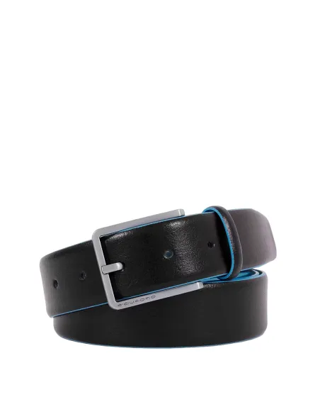 Gift box with men's belt and credit card holder with sliding system, black