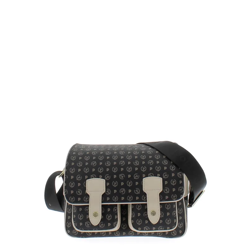 Pollini Heritage Medium Reporter bag, black-ivory