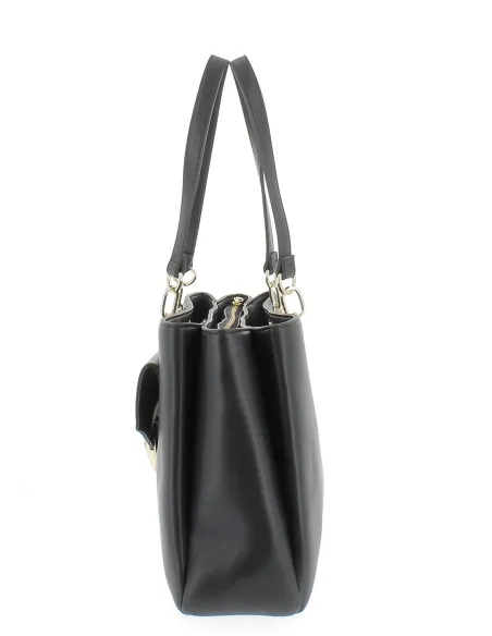 Love Moschino Damen-Einkaufstasche mit drei Fächern, schwarz