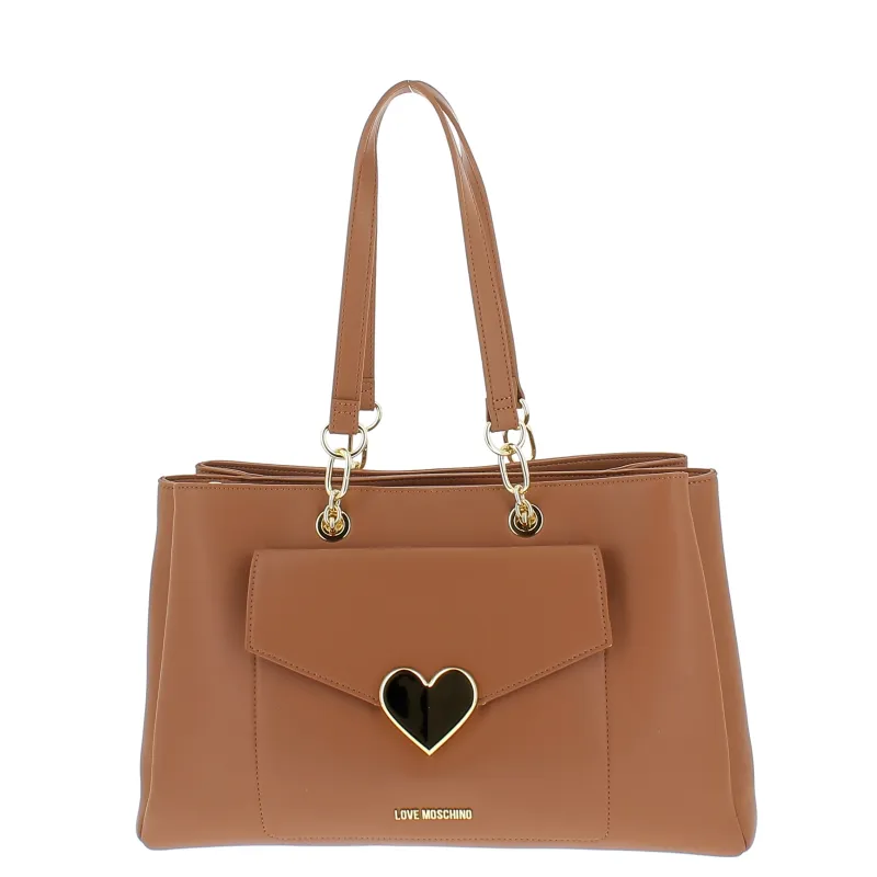Borsa shopping Love Moschino, cammello