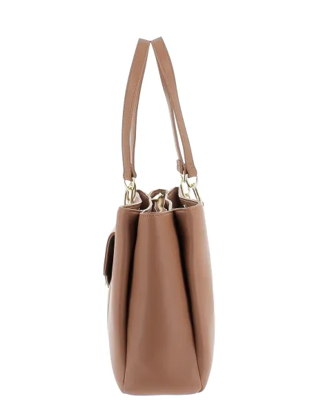 Love Moschino women's shopping bag with three compartments, brown