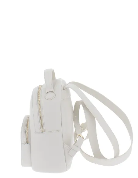 Zainetto donna Love Moschino con tasca frontale con zip, avorio