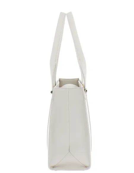 Shopping Love Moschino avorio con logo nero