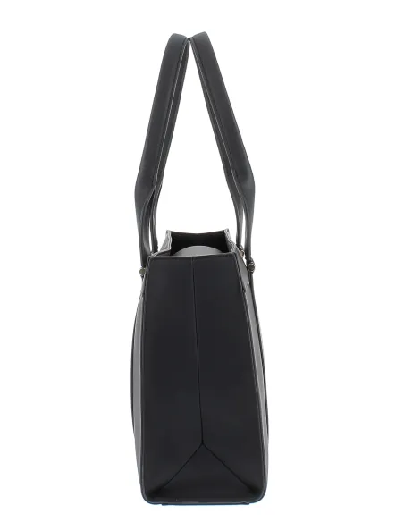 Love Moschino Damen-Einkaufstasche, schwarz mit weißem Logo