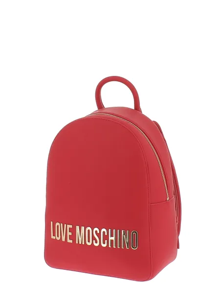 Love Moschino Damen-Rucksack mit Reißverschluss, rot