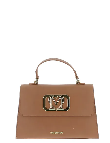 Borsa donna con manico e tracolla Love Moschino, cammello