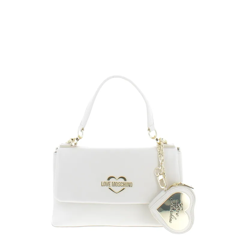 Love Moschino Medium sized women's handbag, ivory