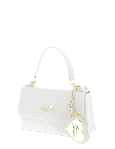 Love Moschino Medium sized women's handbag, ivory