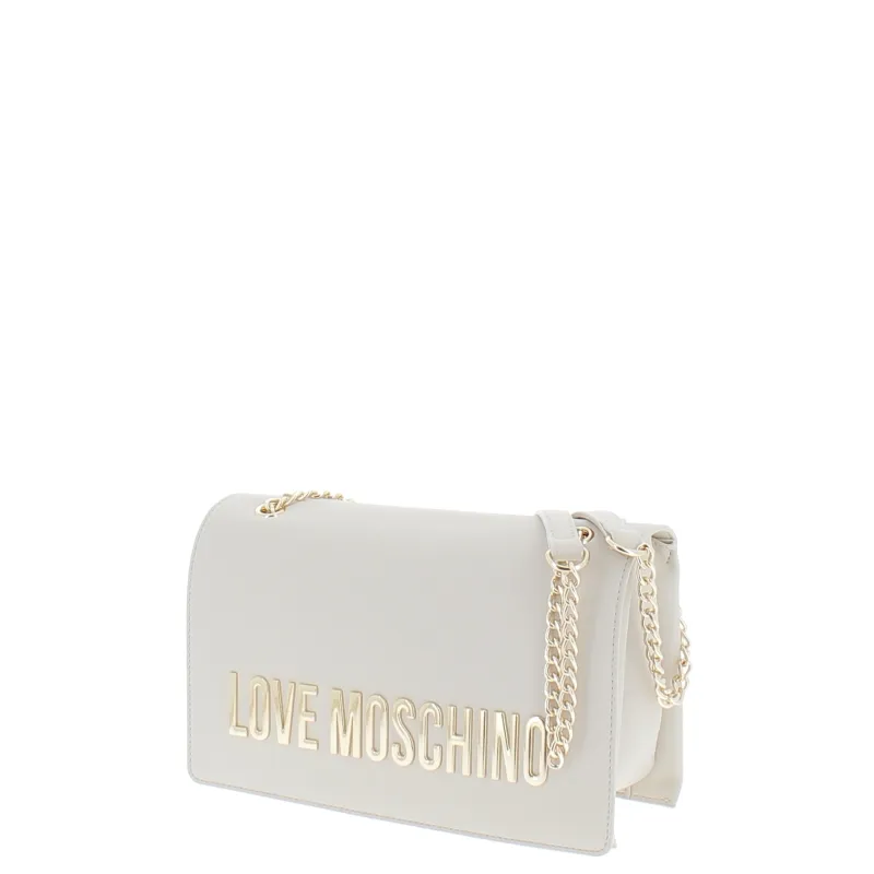 Love Moschino Shoulder bag with three compartments, ivory 2