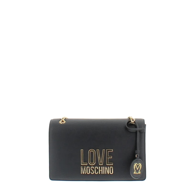 Borsa a spalla con tracolla in catena scorrevole Love...