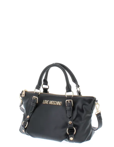 Borsa Love Moschino con due manici e tracolla rimovibile, nera