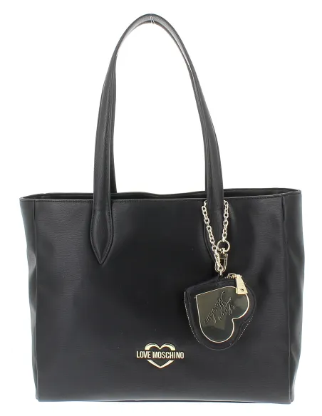 Love Moschino Damen-Einkaufstasche mit Reißverschluss, schwarz