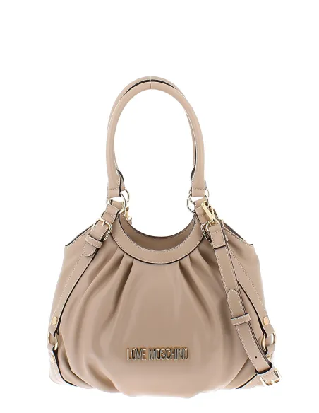 Love Moschino Damentasche mit zwei Griffen und abnehmbarem Schulterriemen, cream