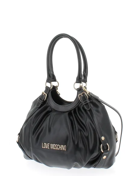 Borsa donna con due manici e chiusura con magnete Love Moschino, nera