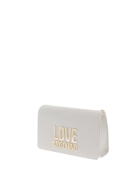 Pochette con catena Love Moschino, avorio