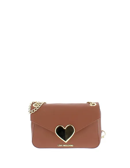 Love Moschino cross-body bag with chain strap, camel