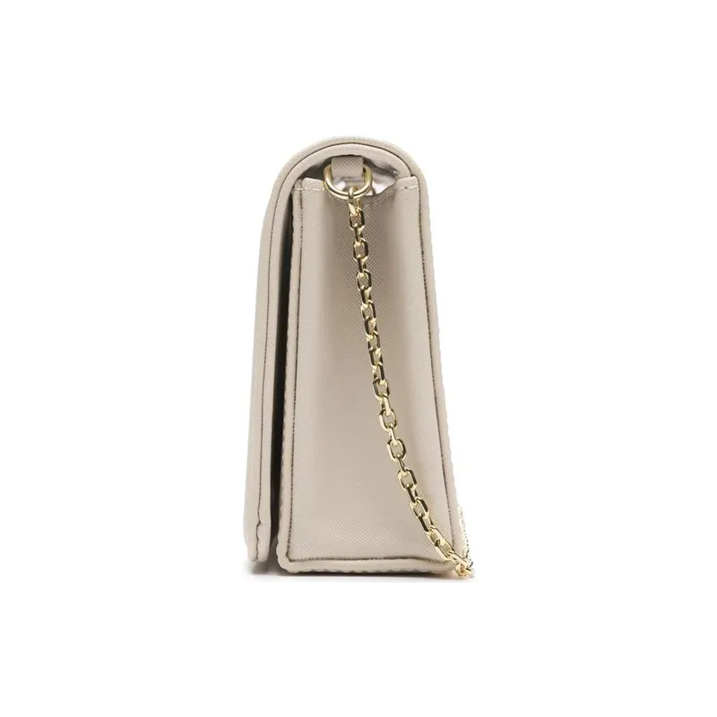 Love Moschino clutch bag with chain strap, ivory 2