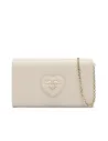Love Moschino clutch bag with chain strap, ivory