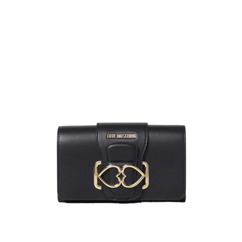 Love Moschino Clutch-Tasche mit zwei Fächern, schwarz
