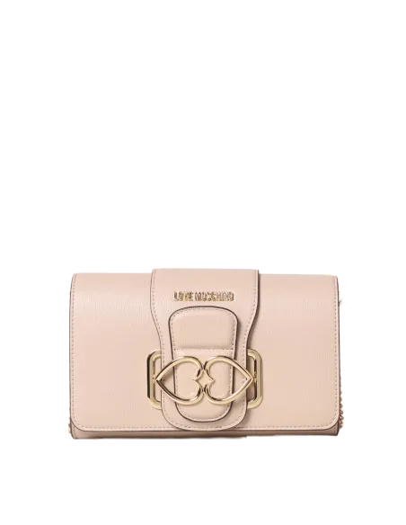 Love Moschino Clutch-Tasche mit zwei Fächern, nude